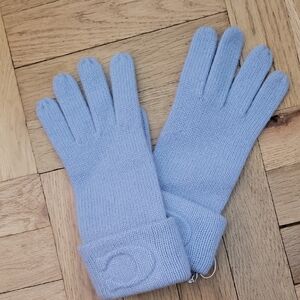 COACH/Light Blue Knit Gloves